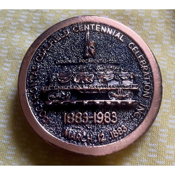 Pocahontas Coalfield Centennial Celebration 1883-1983 Copper Colored Belt Buckle - Picture 1 of 2